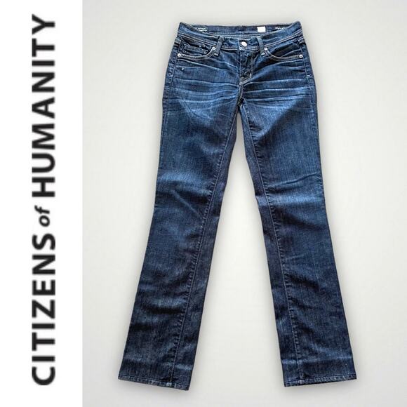 CITIZENS OF HUMANITY 142 AVA LOW RISE STRAIGHT LEG Y2K DARK JEANS 27 - Picture 1 of 7